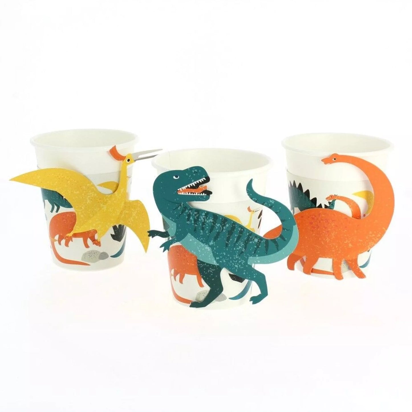 6 vasos de dinosaurio - compostables