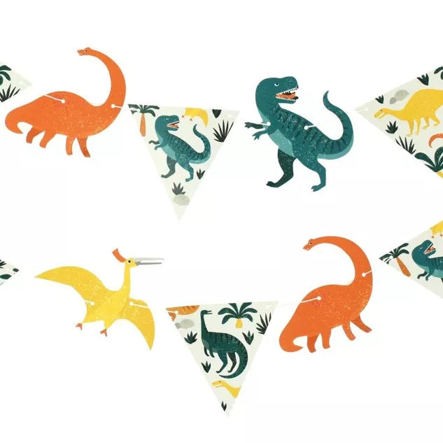 Guirnalda de papel de dinosaurio