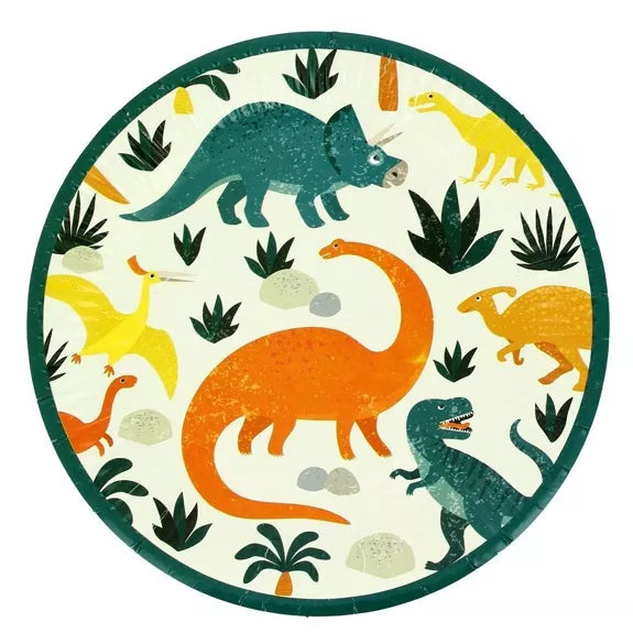 6 platos de dinosaurio - reciclables