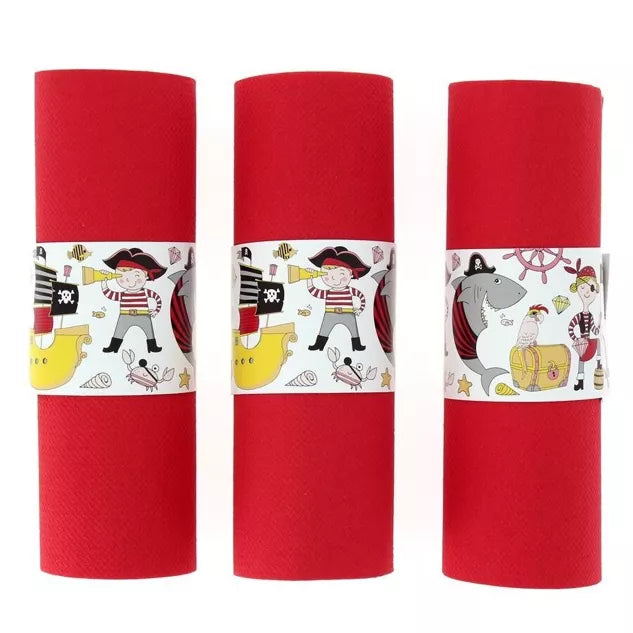 6 Servilleteros de papel -colores piratas redondos
