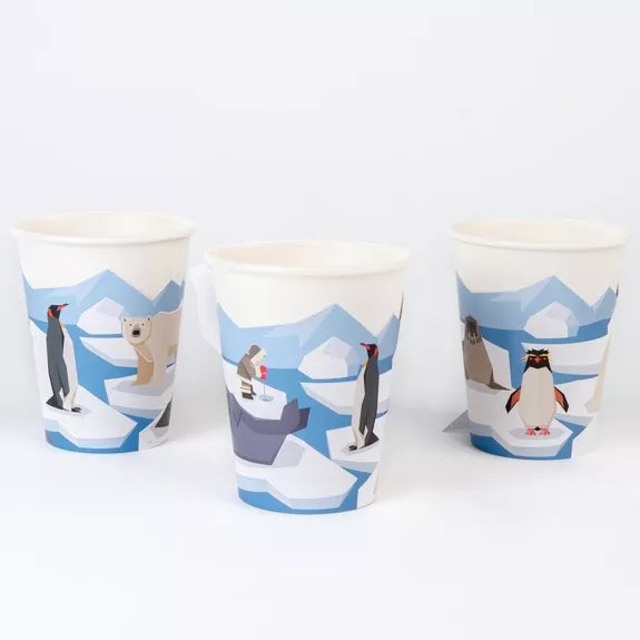 6 Vasos de animales polares - compostables