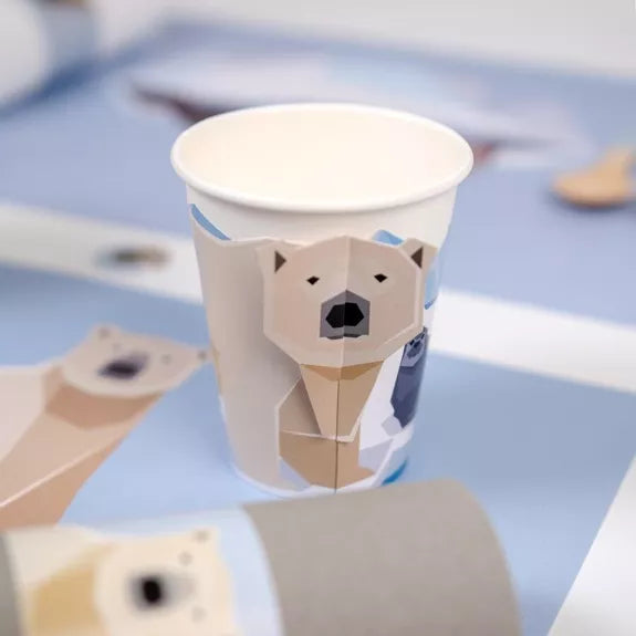 6 Vasos de animales polares - compostables
