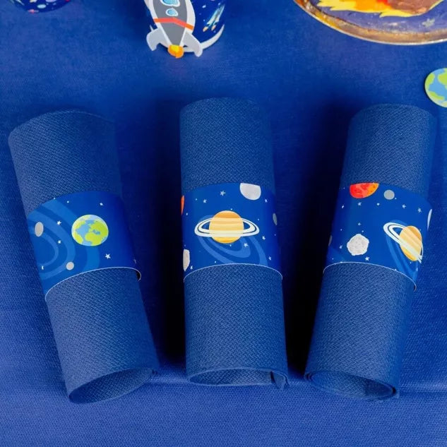 6 servilleteros de papel círculos espaciales