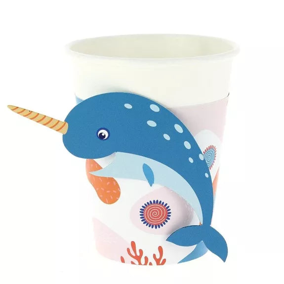 6 vasos de coral de sirena - compostables