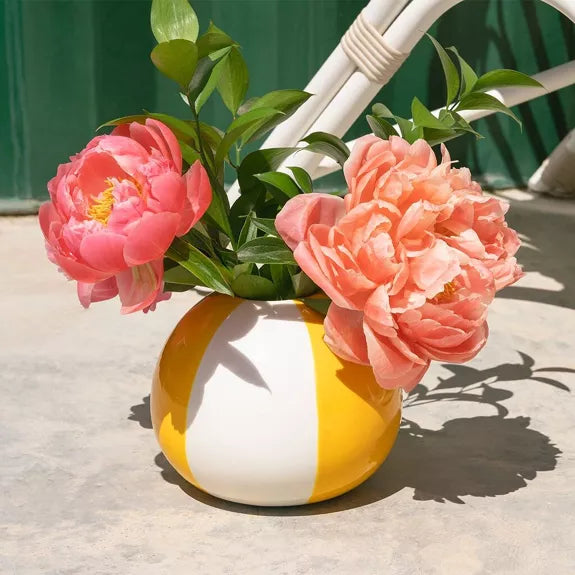 Florero,Beach Ball,amarillo,cerámica,14 cm