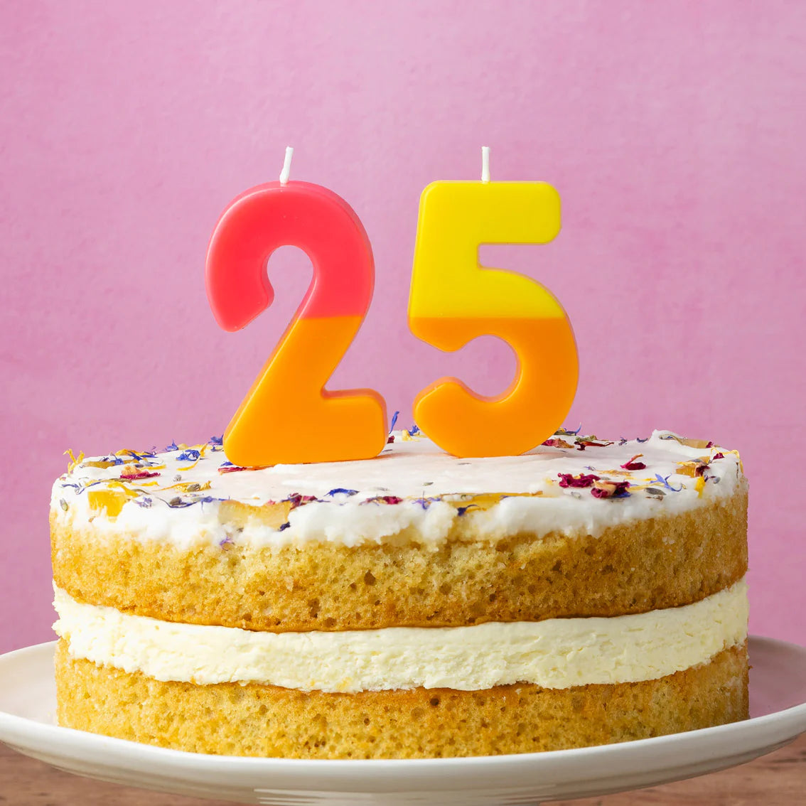 Vela número 5 de cumpleaños de 2 tonos, naranja degradado