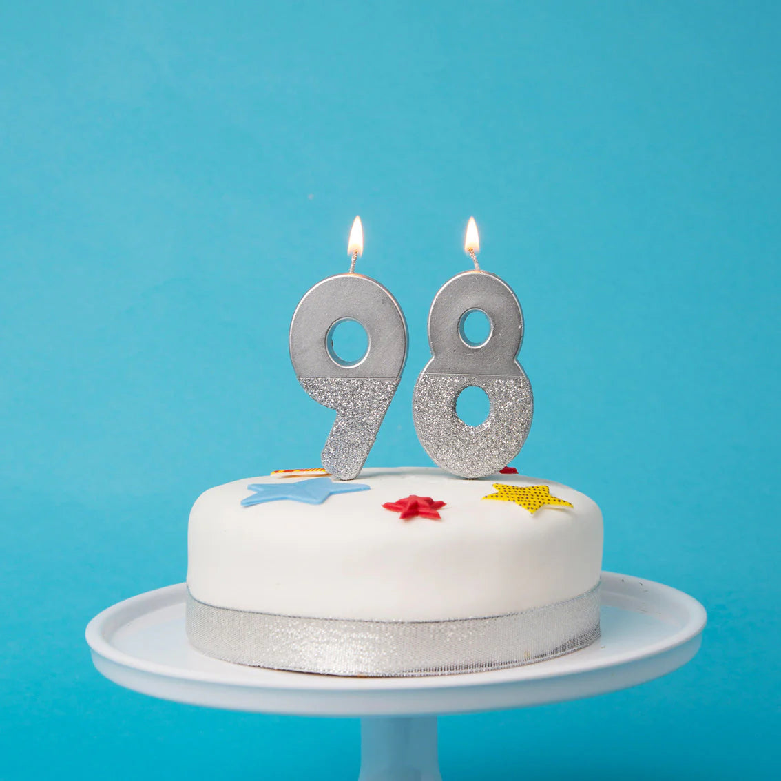 Velas de cumpleaños plateadas número 9