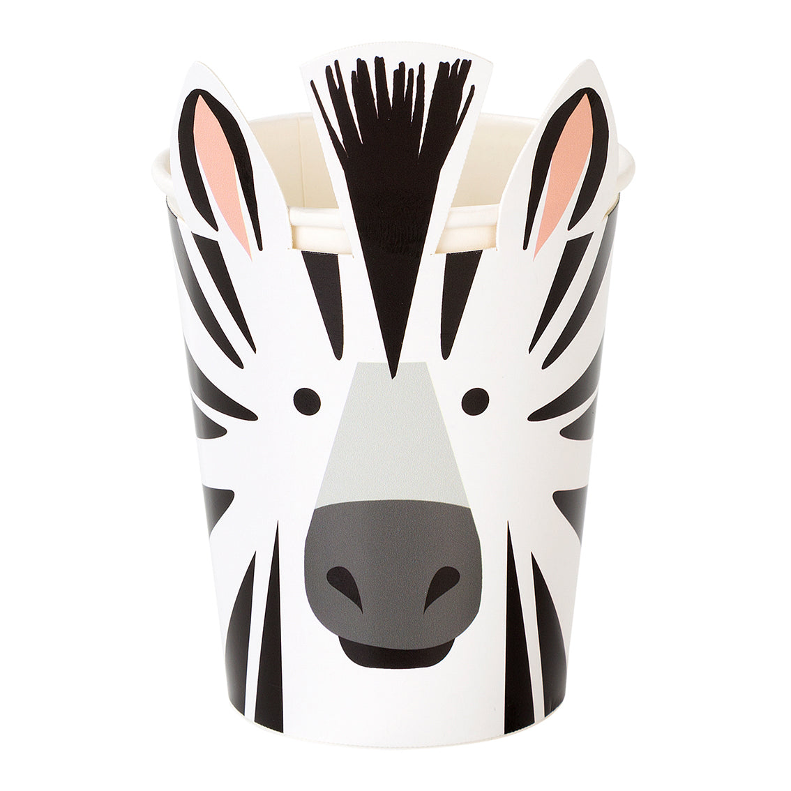 Vasos de cebra con diseño de animales de fiesta (paquete de 8)