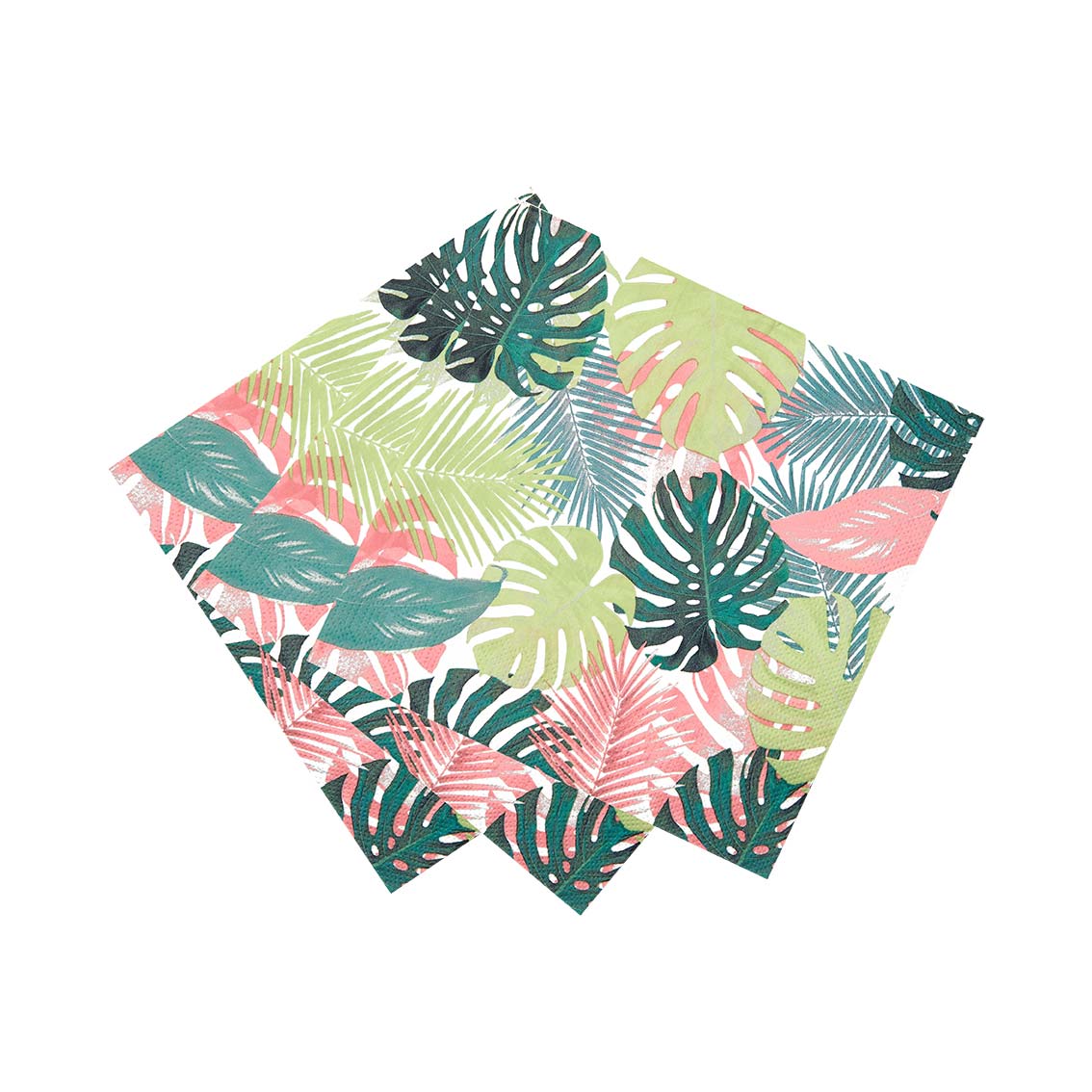Servilletas de papel con diseño de hojas de palmeras tropicales en tonos pastel (paquete de 20)