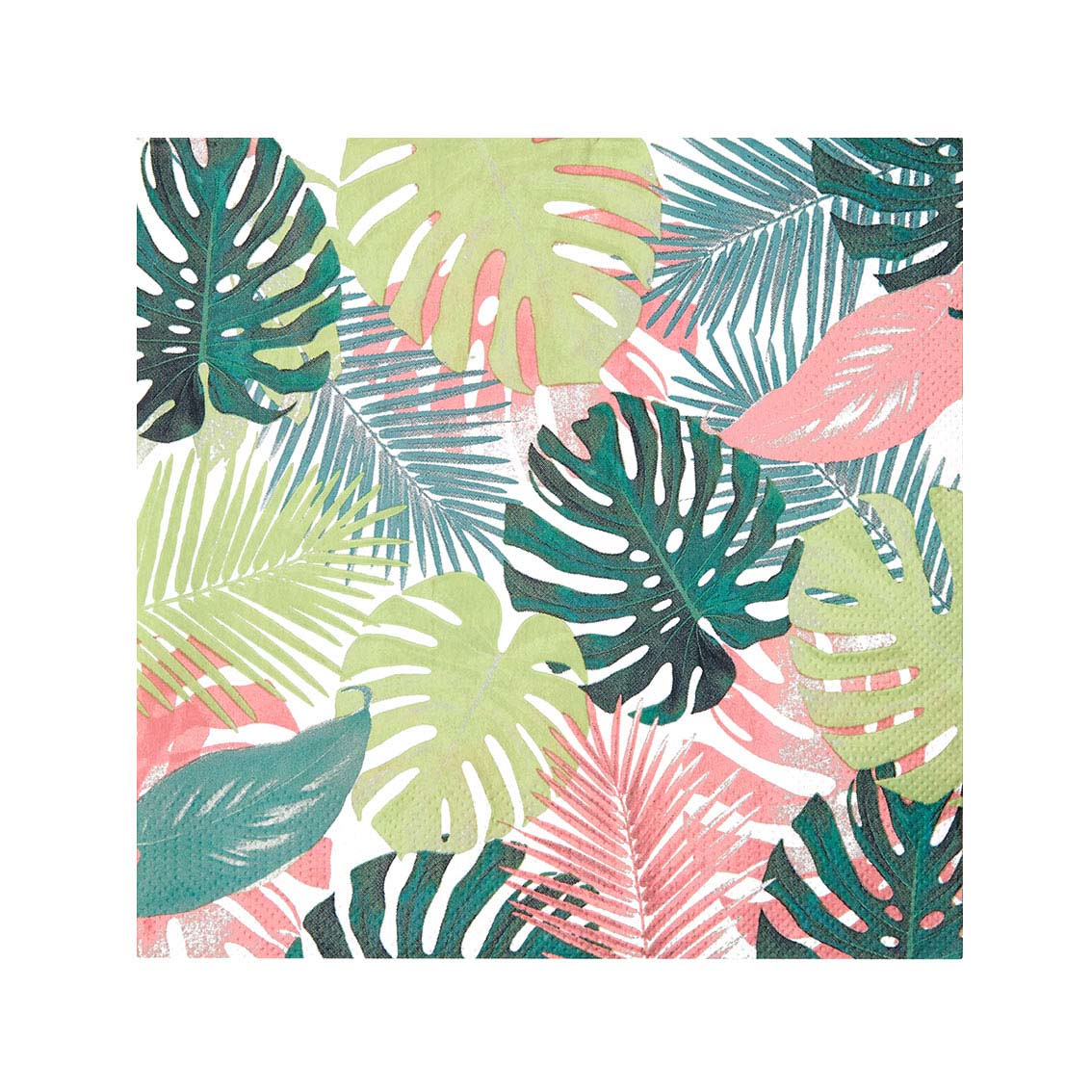 Servilletas de papel con diseño de hojas de palmeras tropicales en tonos pastel (paquete de 20)