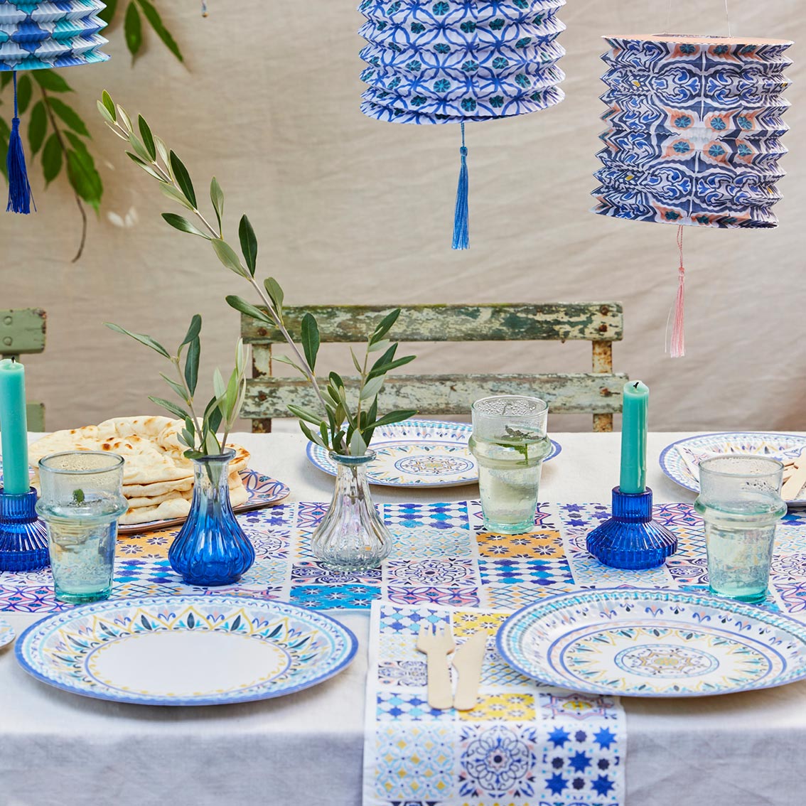 Servilletas de verano Souk Blue - Paquete de 20