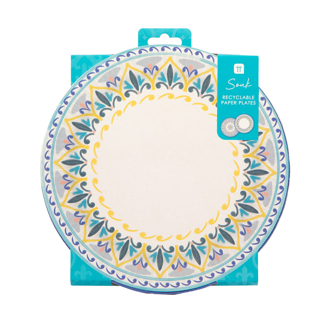 Platos de papel Souk Blue - Paquete de 12