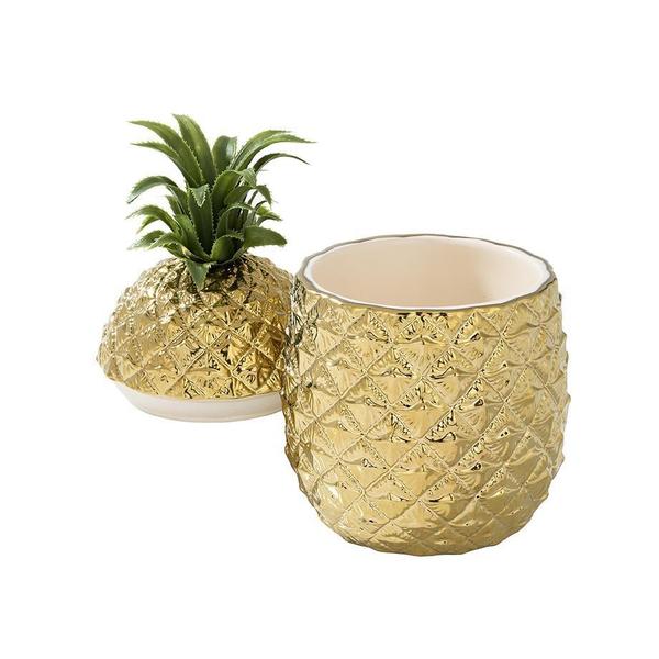 Cubitera de piña dorada con tapa