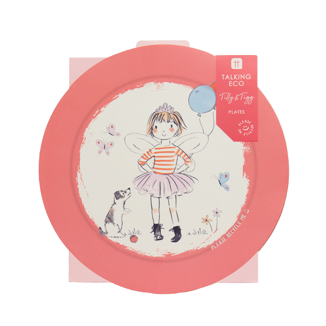 Tilly & Tigg Platos rosas - Paquete de 12