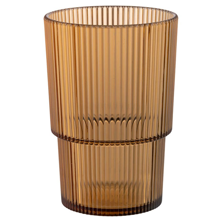 Vaso apilable de plástico (PS), 420 ml, en tonos chocolate