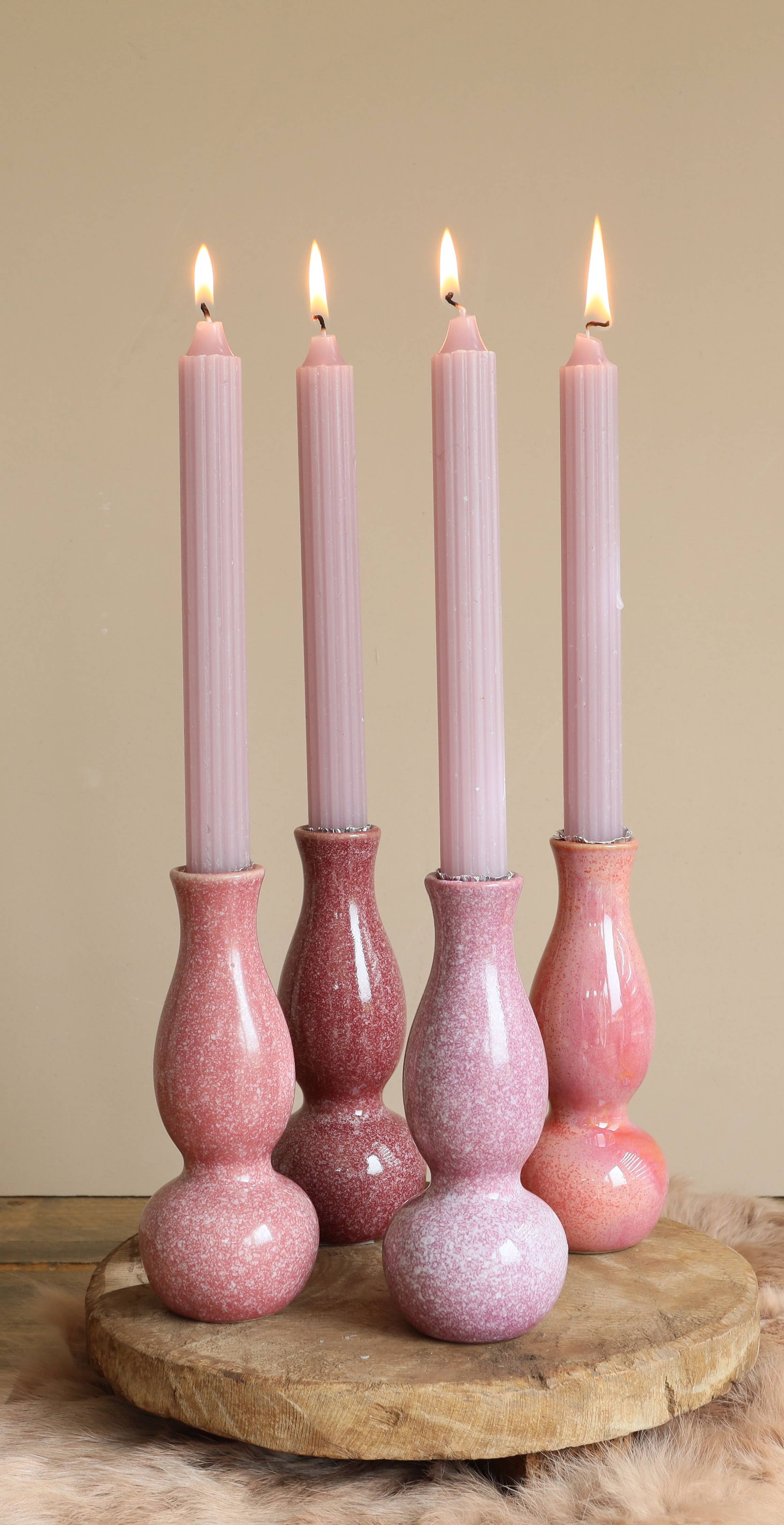 Ivy jarrón/candelabro -Burdeos jaspeado