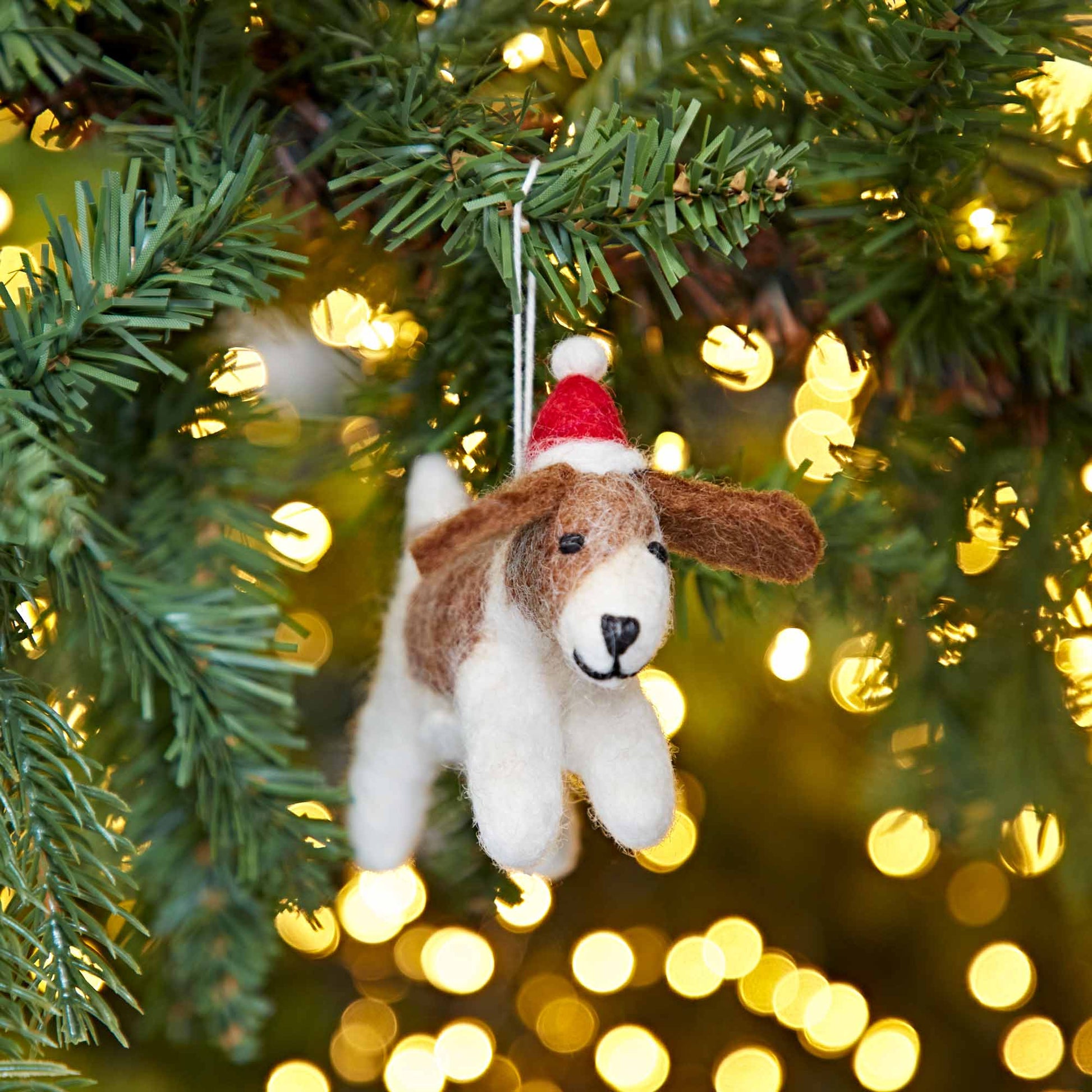 Decoración navideña de felt Fido Dog
