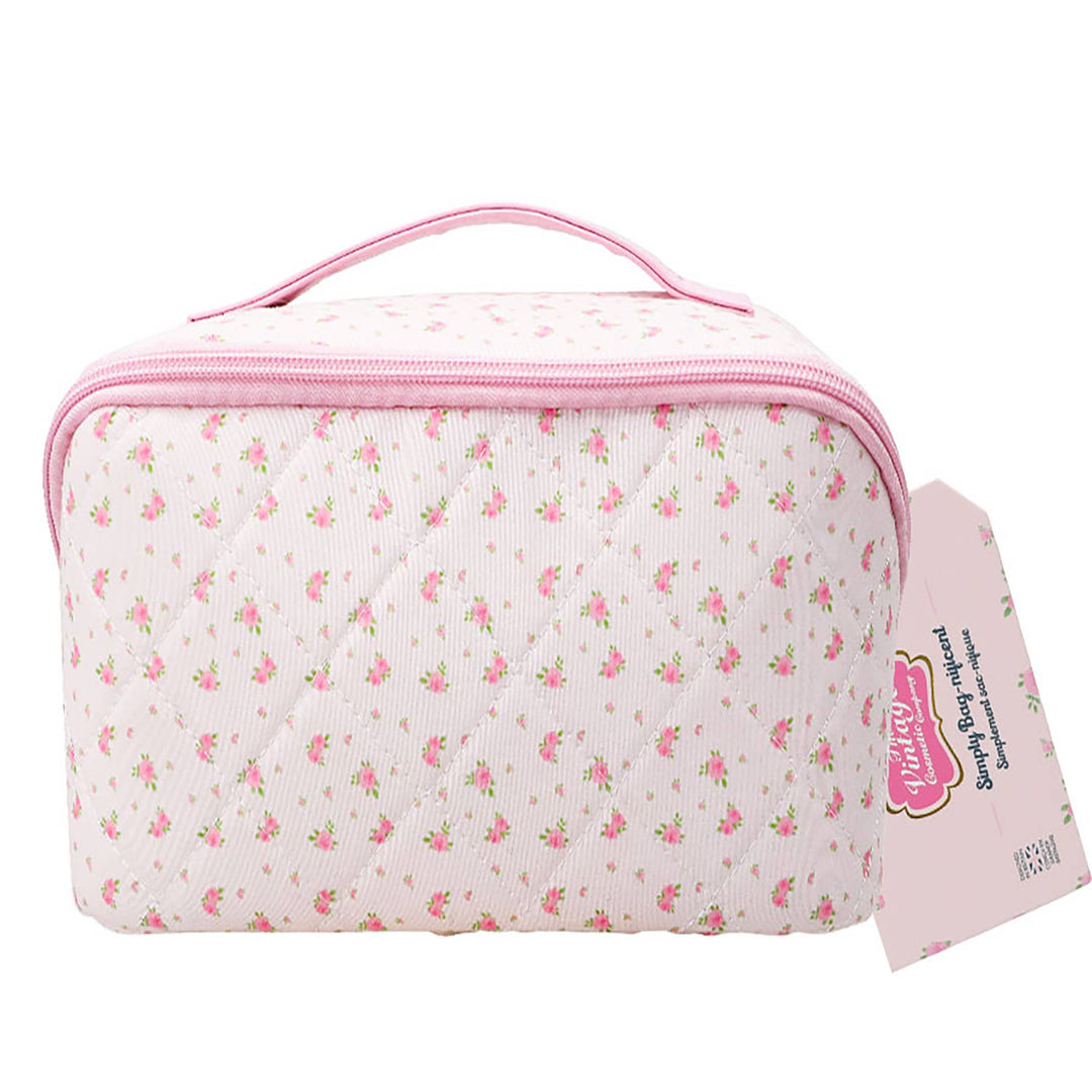 Bolsa con cremallera diagonal Rose de The Vintage Cosmetic Company