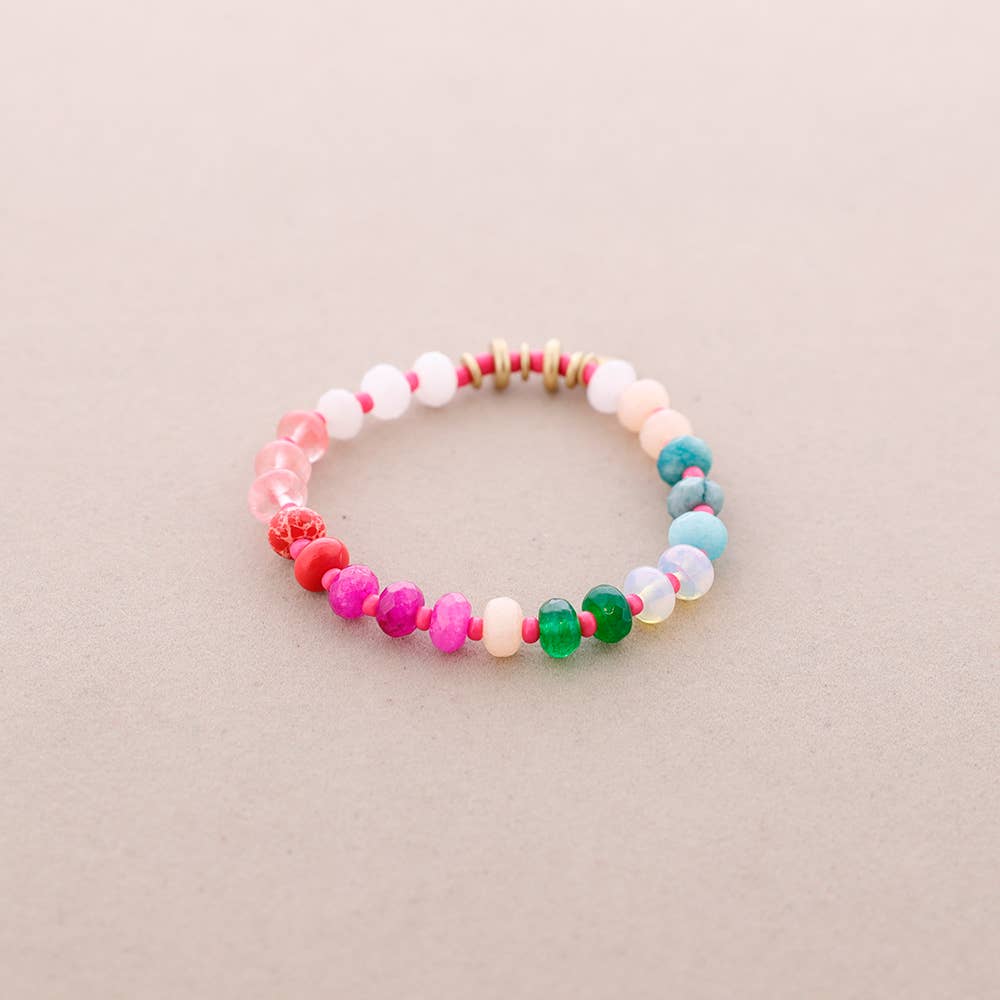 Pulsera Elastica Abalorios Piedras