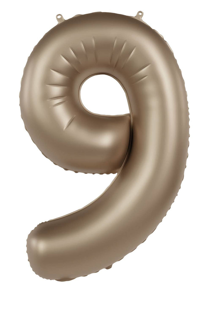 Globo de aluminio número 0, dorado claro, satinado brillante, 86 cm