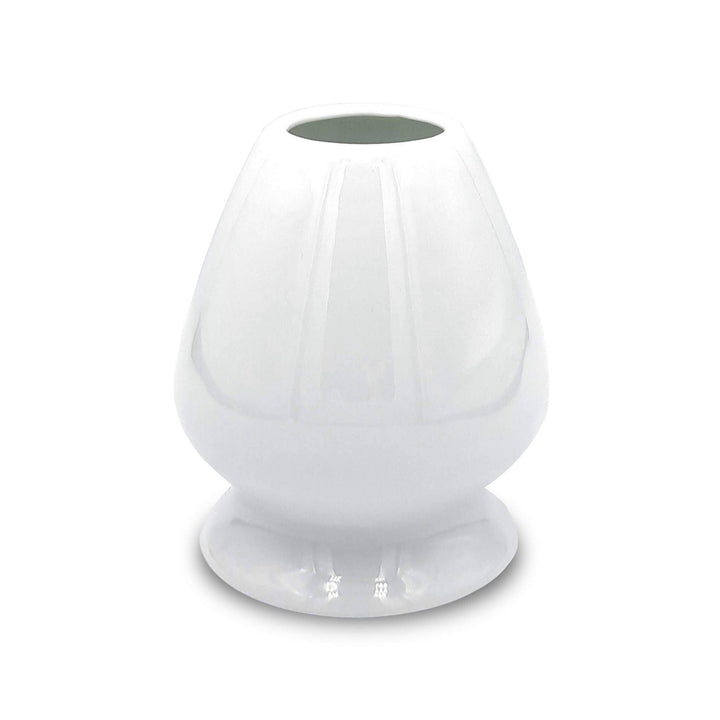 Soporte para batidor de matcha Kusenaoshi blanco de cerámica