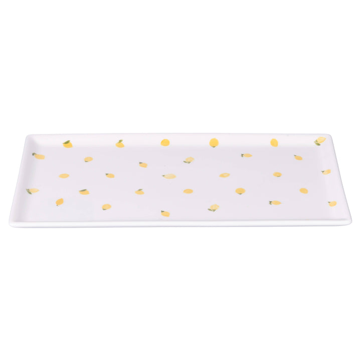 Plato rectangular Fruit Life con decoración de limones pequeños , 31,5 x 16,5 cm