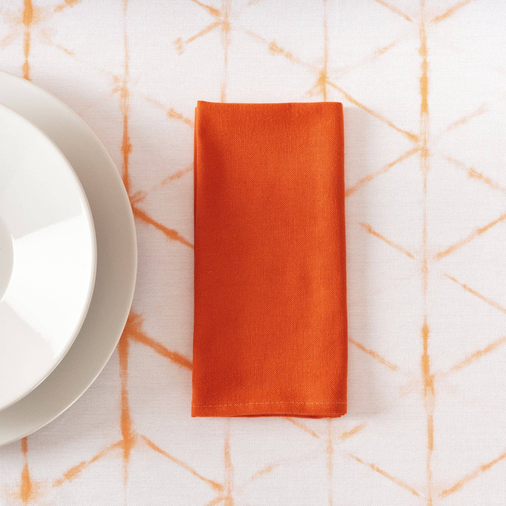 Pack 2 ud. servilletas liso Lino 100% Naranja Oscuro