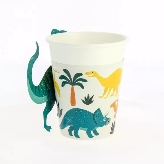 6 vasos de dinosaurio - compostables