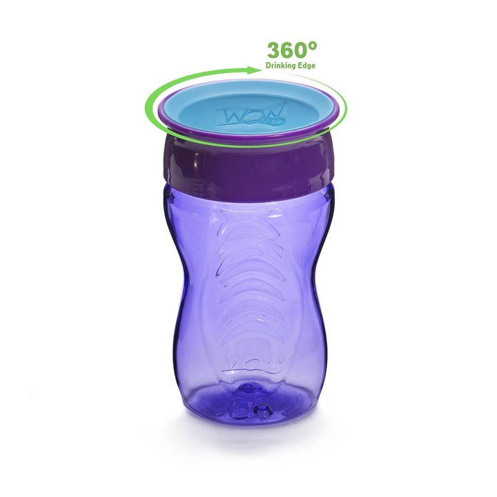 Vaso morado antiderrames de 360° para niños de 12 meses - 296 ml