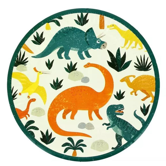 6 platos de dinosaurio - reciclables