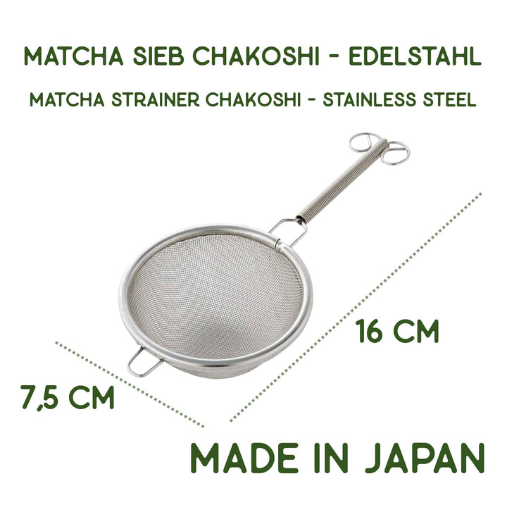 Colador para té matcha de acero inoxidable, chakoshi