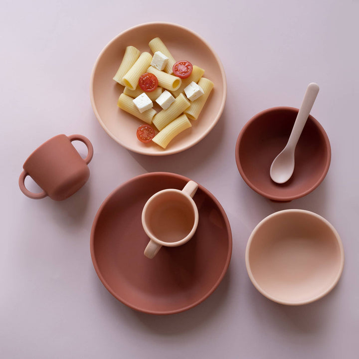 Plato de Succión de Silicona - Terracota