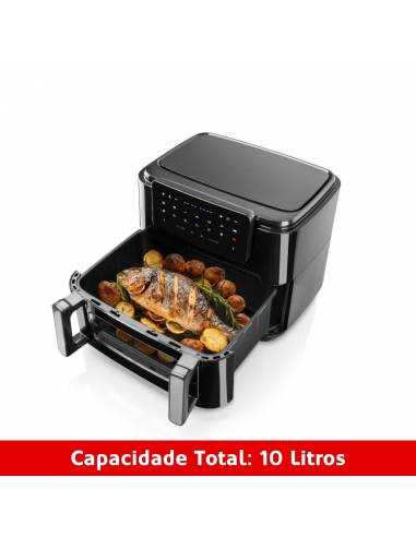 Freidora Digital sin Aceite HAEGER Super Cook 10L - 10 L, 10 Programas, 2 Cubetas, 2600 W