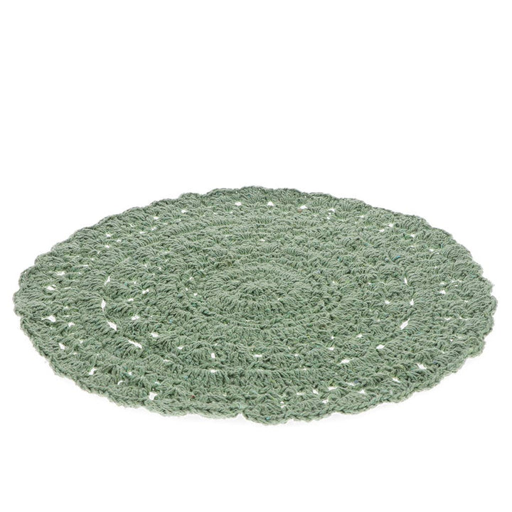 Mantel individual de ganchillo - Verde 35 cm