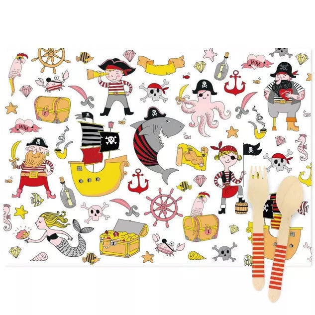 6 manteles individuales Pirata Color