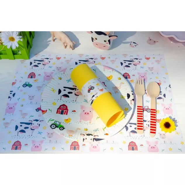 6 manteles individuales de animales de granja