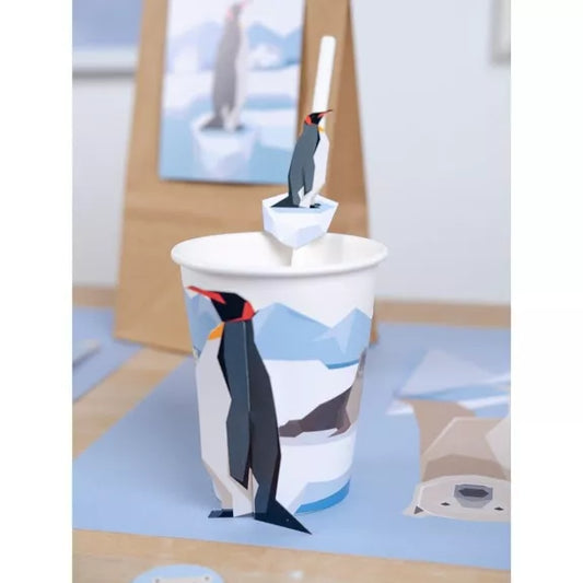 6 Vasos de animales polares - compostables
