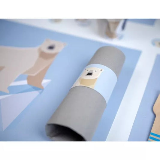 6 servilleteros de papel animales polares redondos