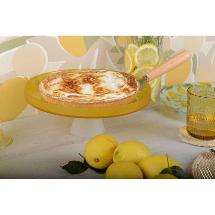 Soporte para tartas con base blanca de 28 cm - limón
