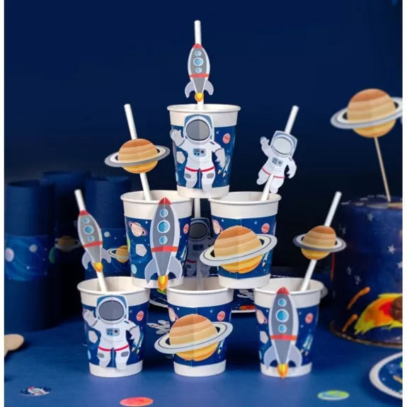 6 vasos de cartón  Astronauta - Espacio