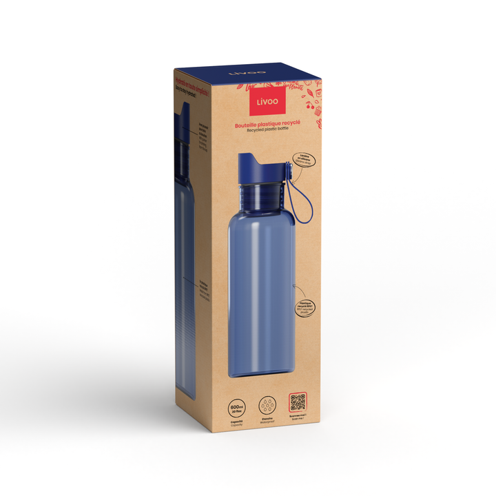 MEN415B - Botella de plástico reciclado 600 ml