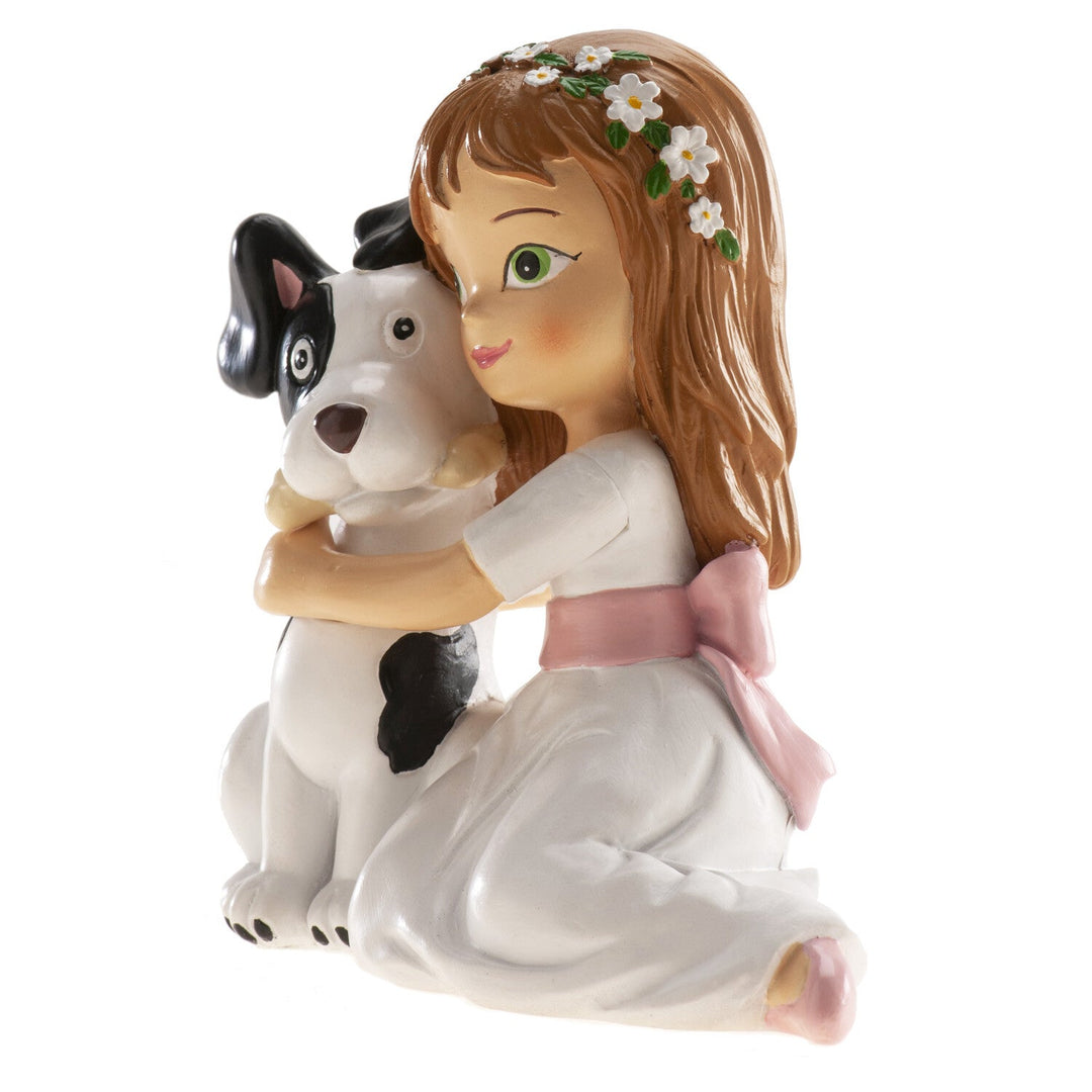 NIÑA COMUNIÓN SENTADA CON PERRO 11,5CM