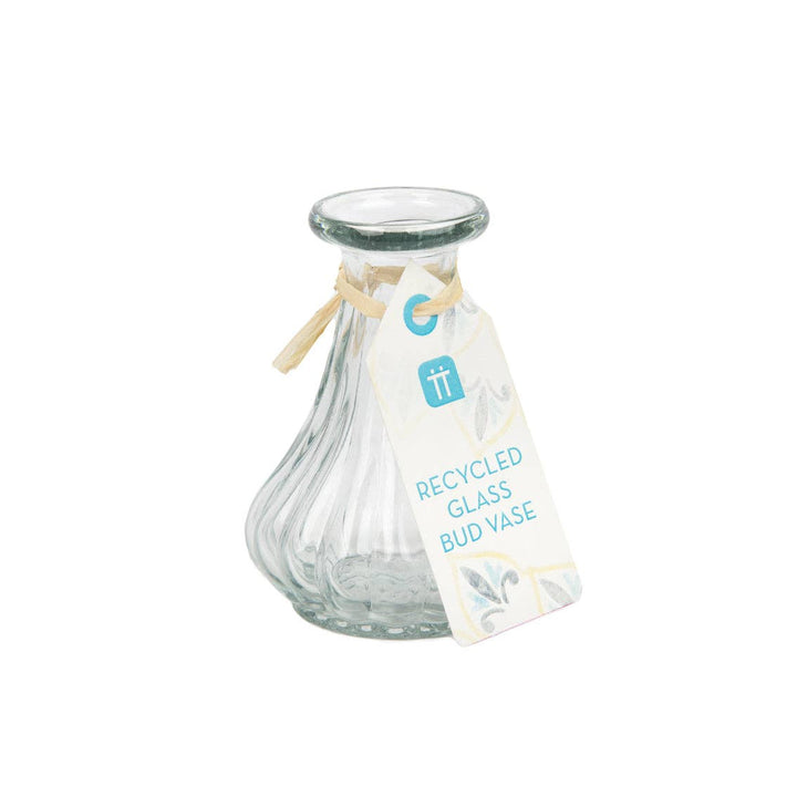 Jarrón pequeño de vidrio reciclado transparente | Decoración del hogar | decoración de fiesta