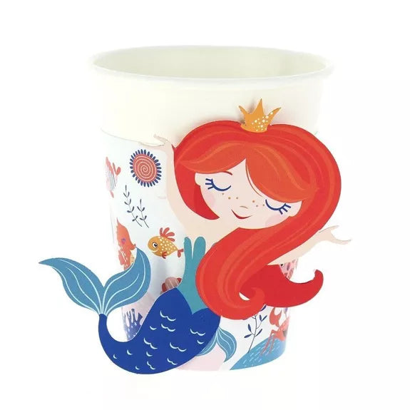 6 vasos de coral de sirena - compostables