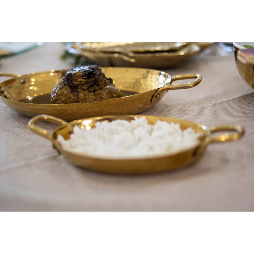 Bandeja ovalada dorada 25x18.5x4cm