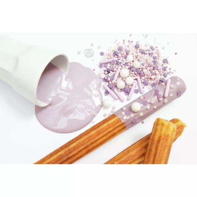 Tarro de dulces decoraciones mix varillas lila 70g
