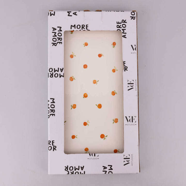 Plato rectangular Fruit Life con decoración de naranjas pqueñas, 31,6 x 16,8 cm