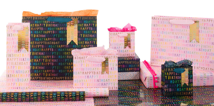 BOLSA PEQUEÑA PS FELIZ CUMPLEAÑOS ROSA