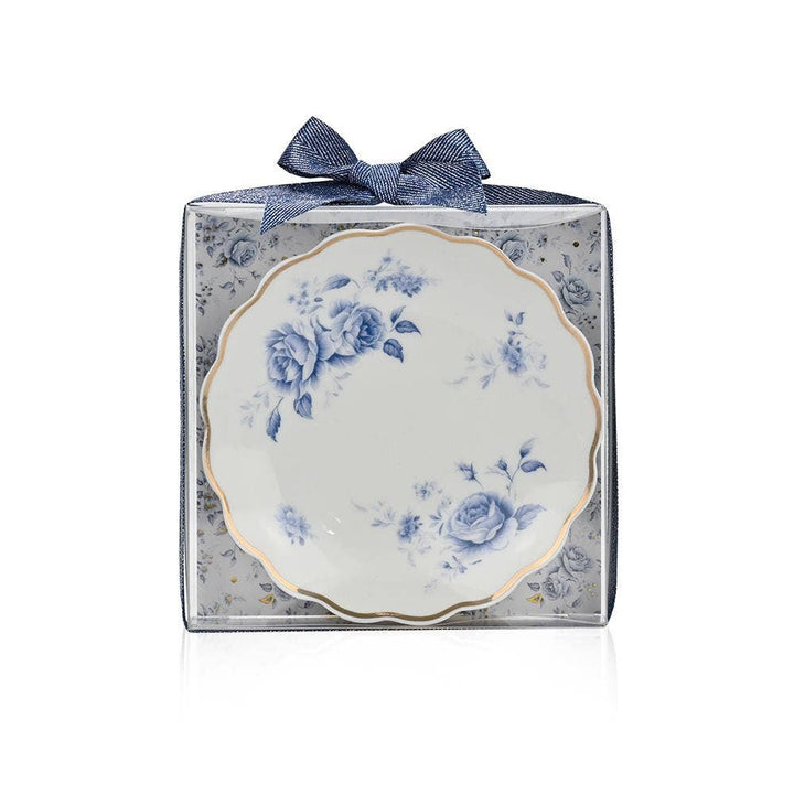 Platito portajoyas de porcelana Flores Azules de SoapTales
