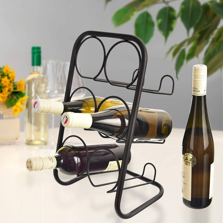 Botellero de metal negro 6 botellas 22,5x39 cm 540602